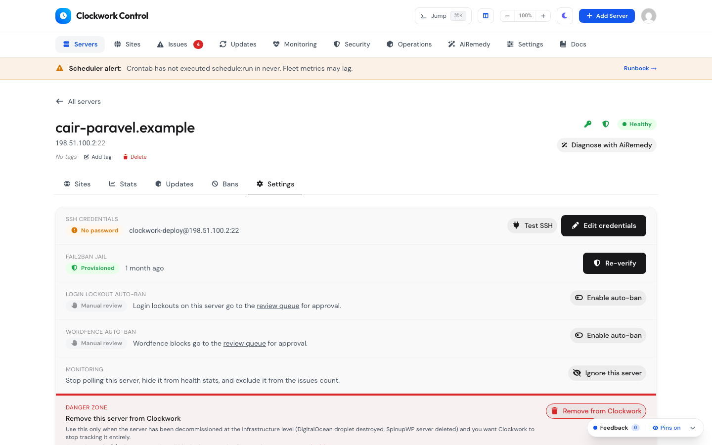 Server Settings & SSH Tunnels