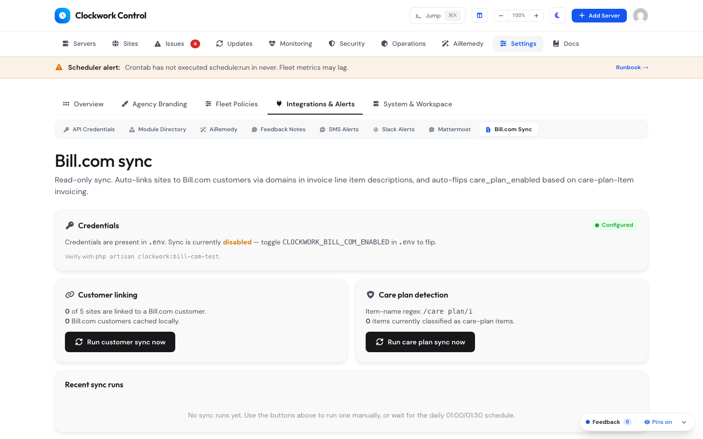 Bill.com Care Plan Billing Sync
