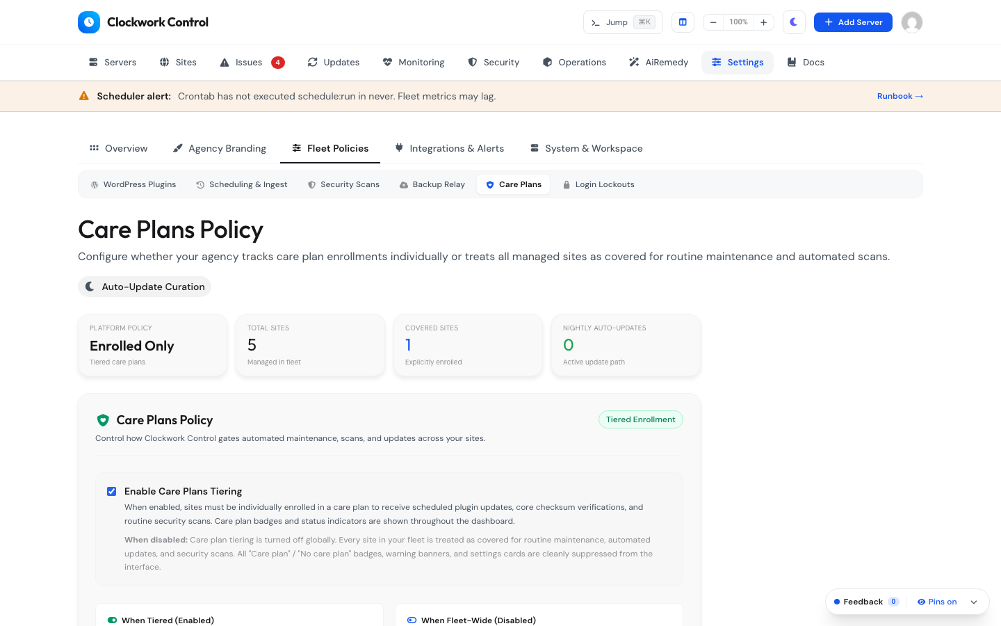 WordPress Care Plan Tiers & SLA Rules
