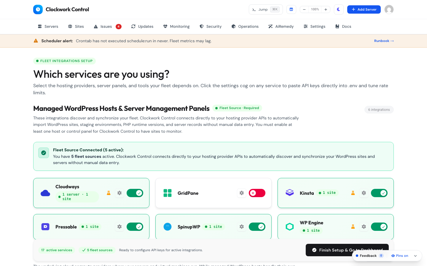 Setup Wizard: Service Discovery