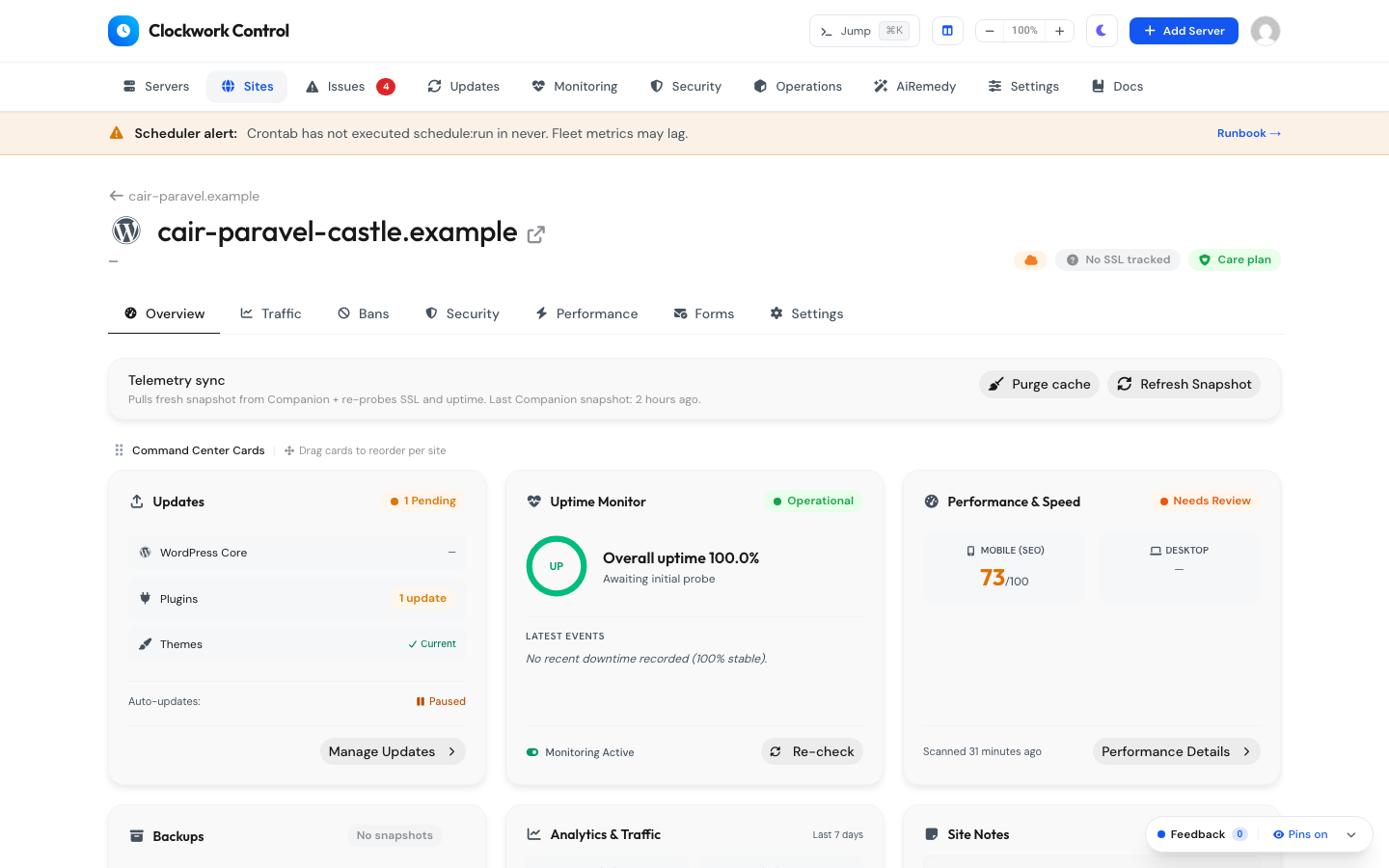 Site Health Summary & Companion Sync