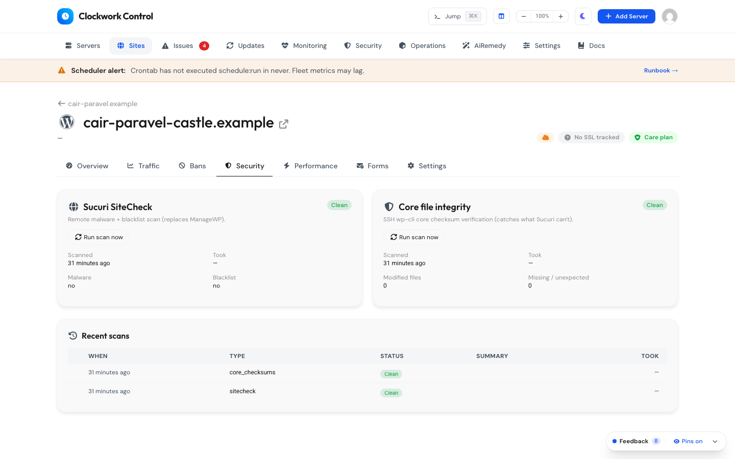 Security Scans & Core Checksums