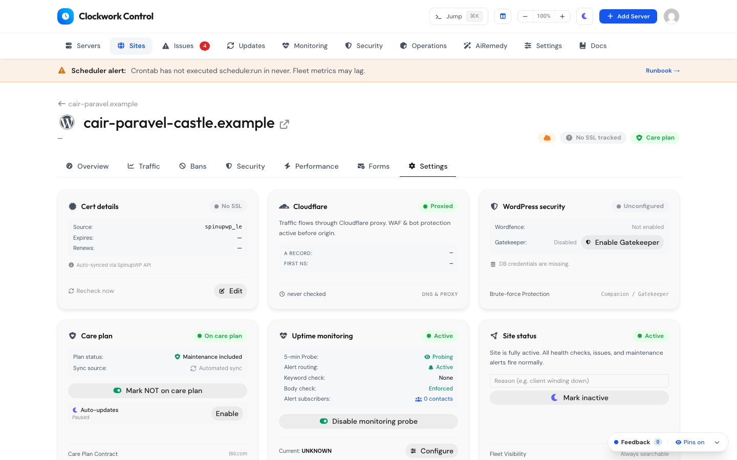 Site Configuration & Care Plan Tiers