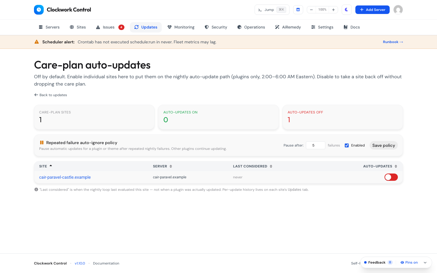 Care Plan VIP Updates Filter
